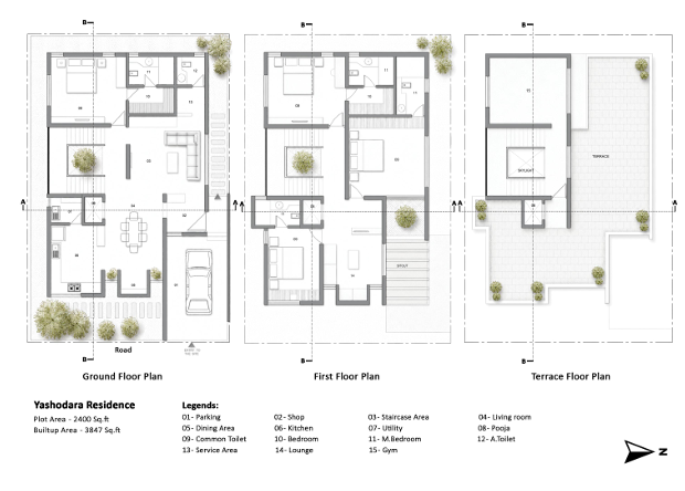 Yashodara Residence Floor Plans